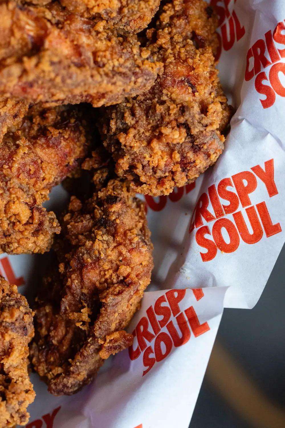 Poulet frit halal ultra croustillant CRISPY SOUL dans son emballage