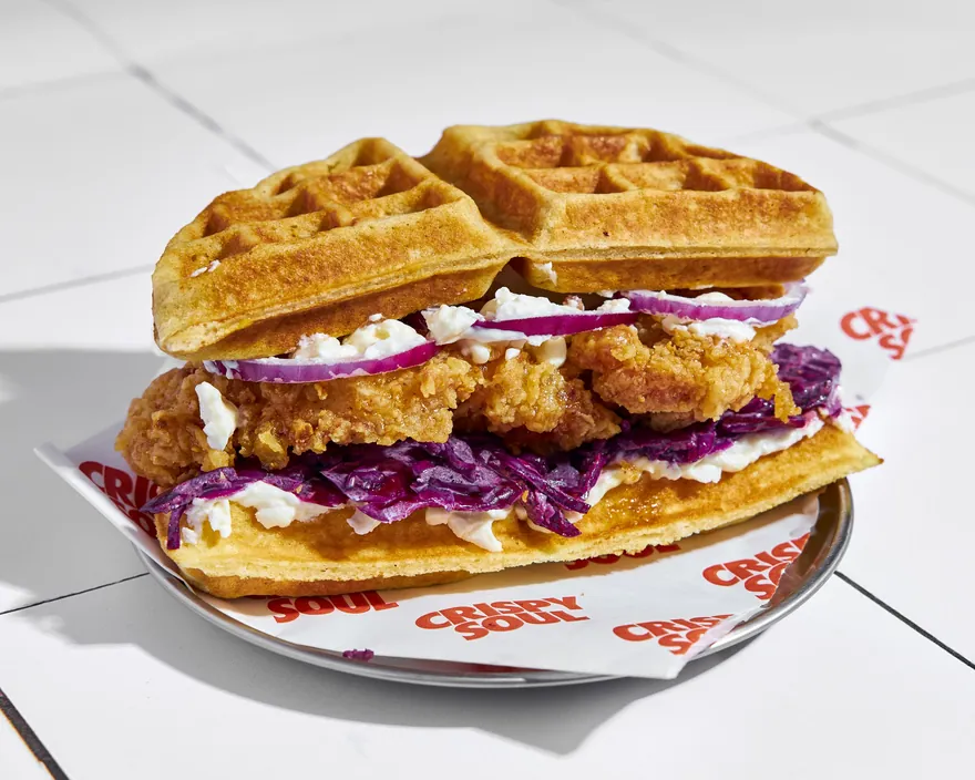 Cream Bzz Waffle - menu CRISPY SOUL, poulet frit halal et waffle burgers