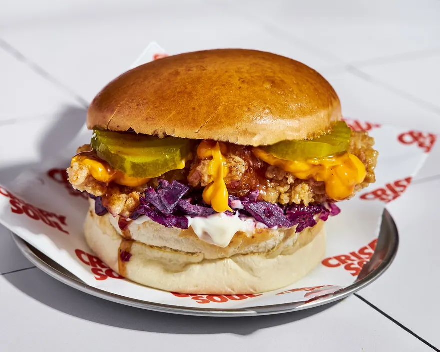 Honey Brown Burger - menu CRISPY SOUL, poulet frit halal et waffle burgers