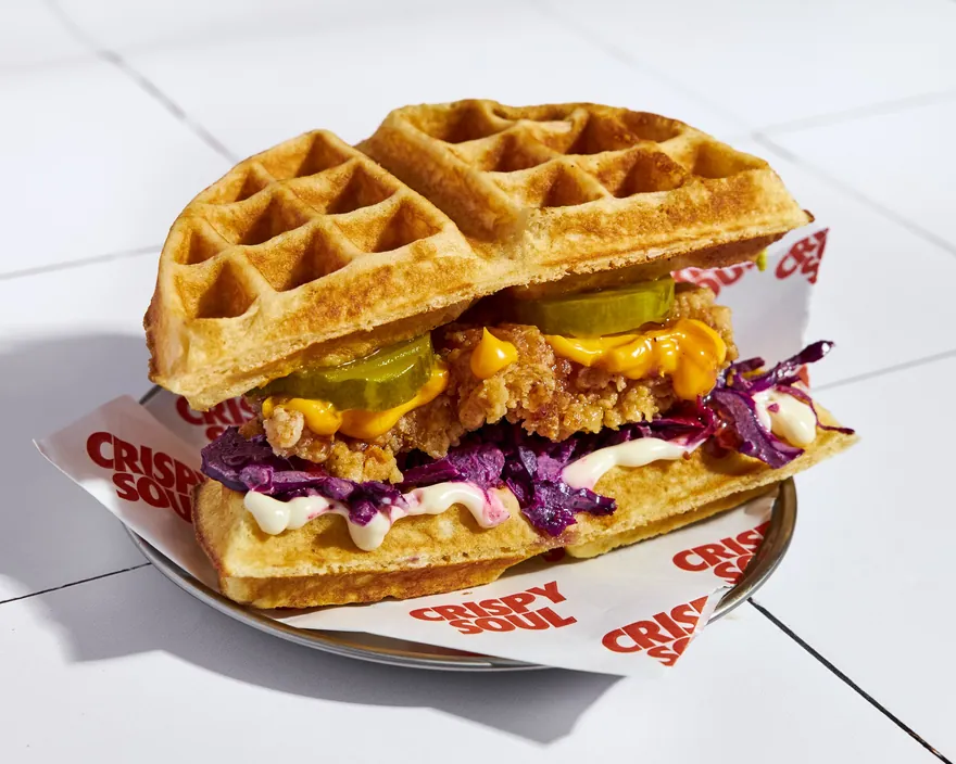 Honey Brown Waffle - menu CRISPY SOUL, poulet frit halal et waffle burgers