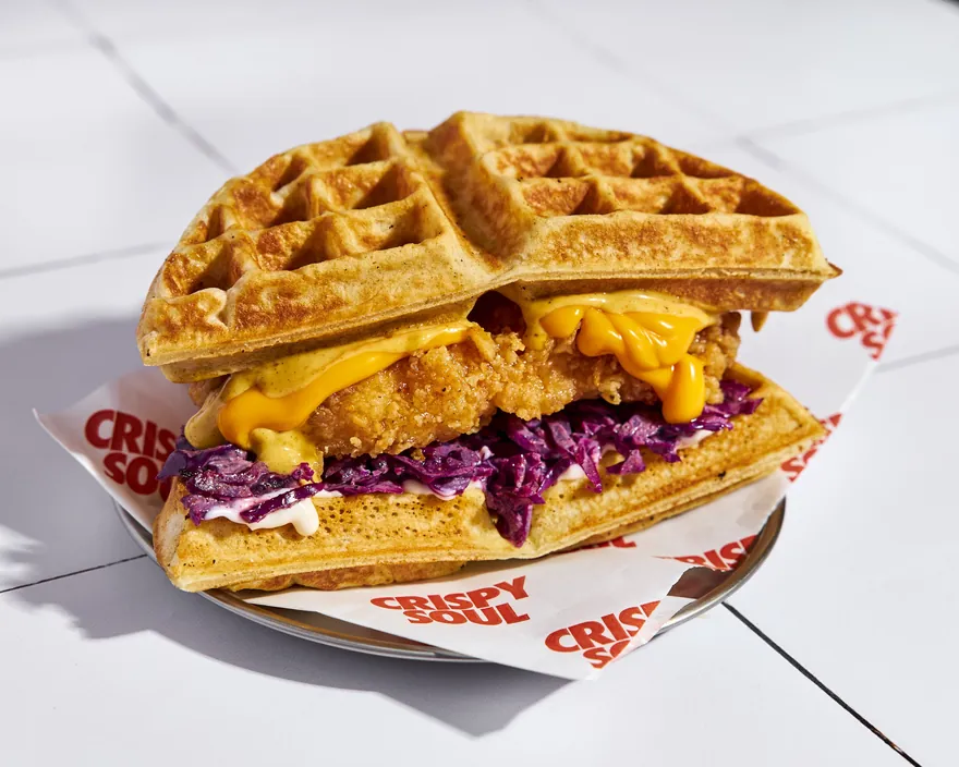 Lakers Waffle - menu CRISPY SOUL, poulet frit halal et waffle burgers