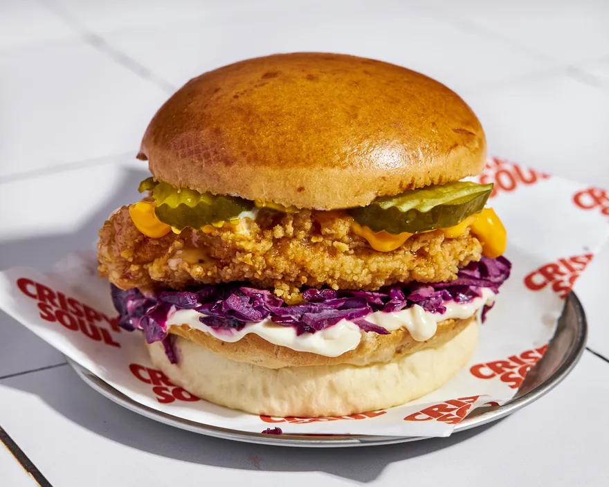 Mustard Burger - menu CRISPY SOUL, poulet frit halal et waffle burgers