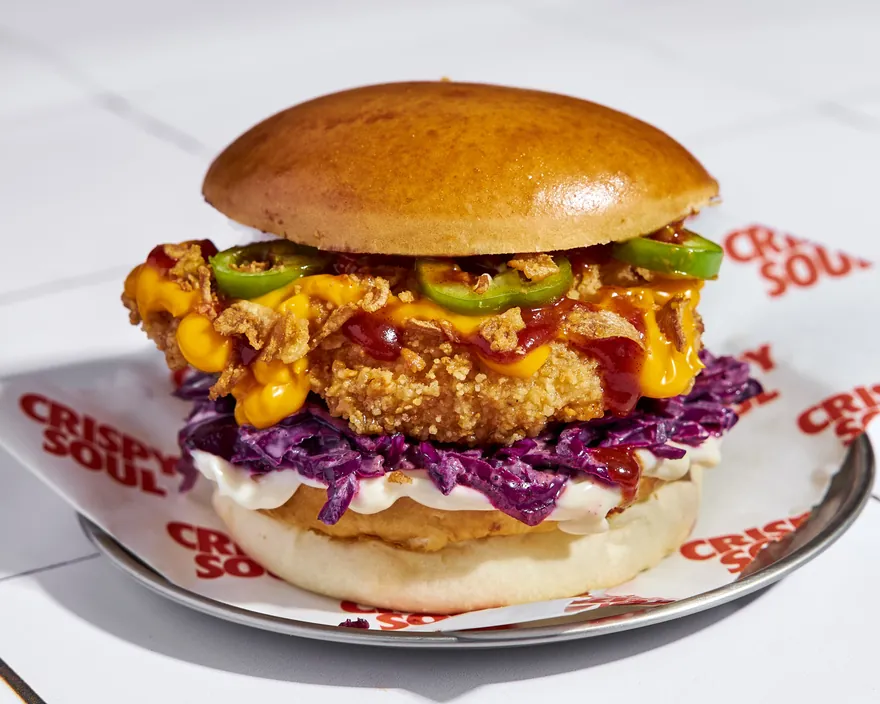 Spicy X Burger - menu CRISPY SOUL, poulet frit halal et waffle burgers