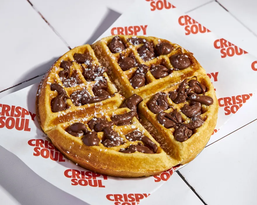 Waffle Nutella - menu CRISPY SOUL, poulet frit halal et waffle burgers