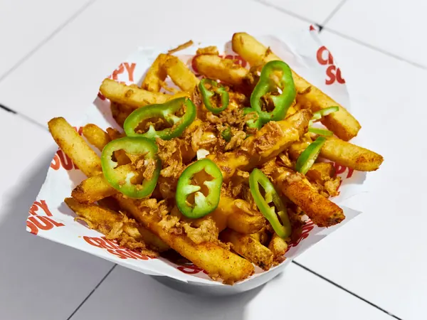 Frites cheddar oignons frits et jalapenos, CRISPY SOUL